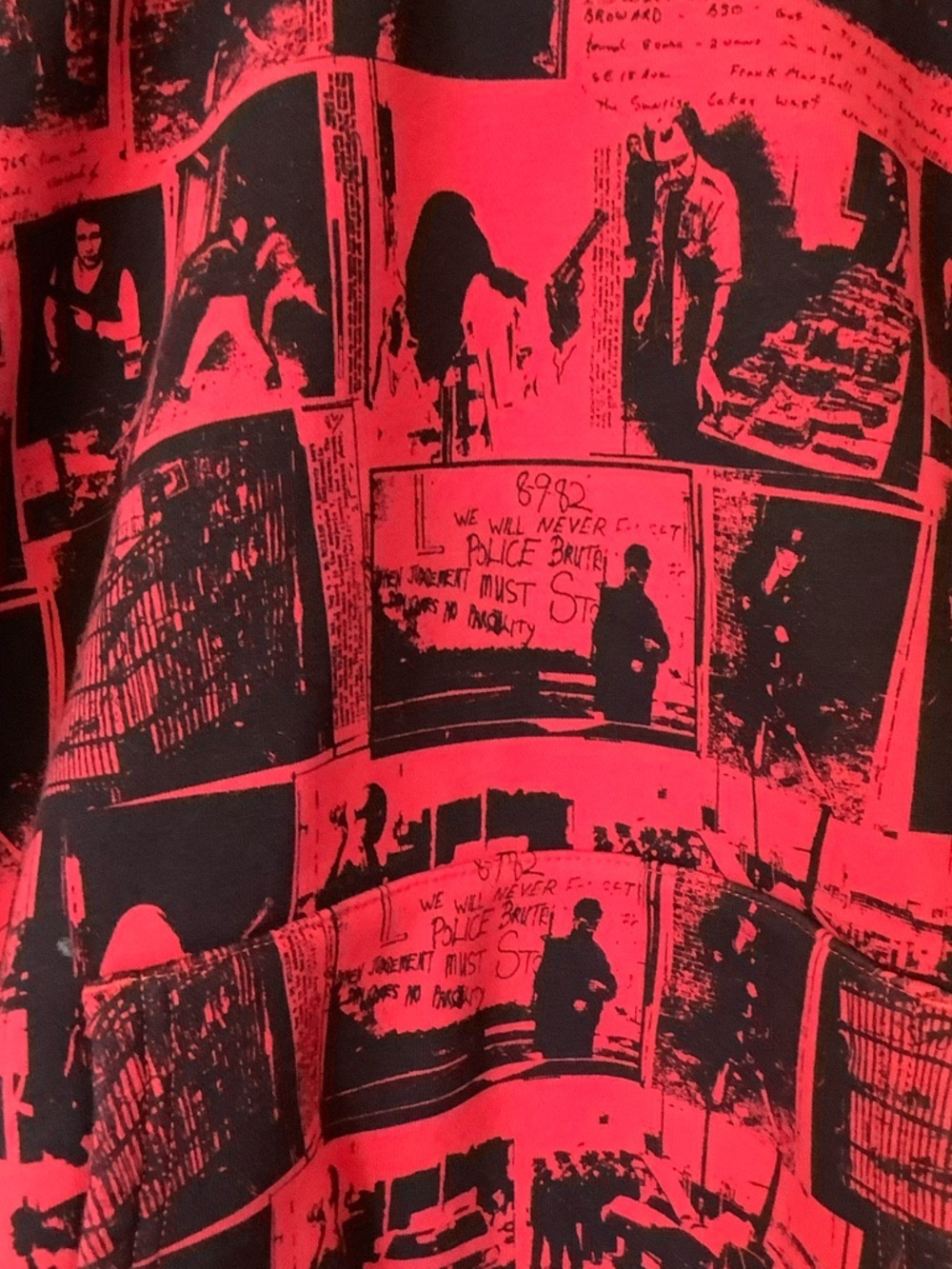 HUF Red and Black Photo-Print Crewneck Sweatshirt - Picture 3 of 7